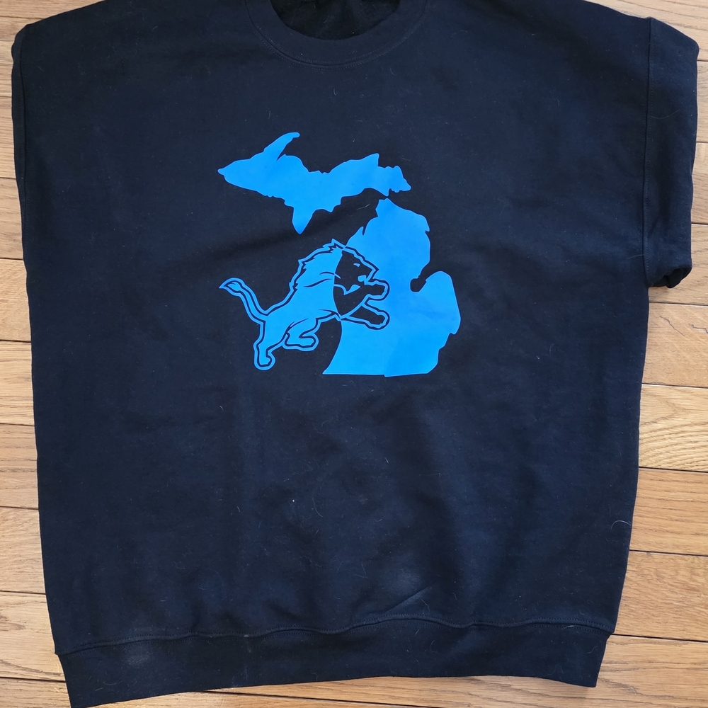 Black Sweatshirt with Blue Graphic
